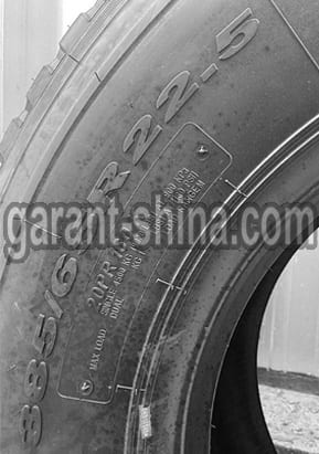 Terraking HS166 (прицепная) 385/65 R22.5 160K 20PR - Фото боковины с размером